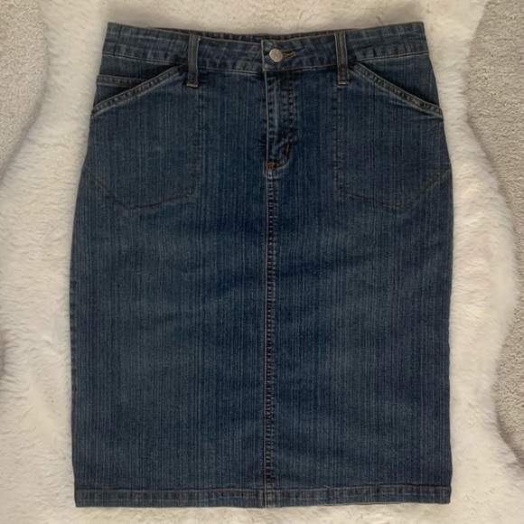 Y2 Blu Dresses & Skirts - Vintage Y2 Blu Authentic Denim Jean Midi Pencil Skirt Size 9